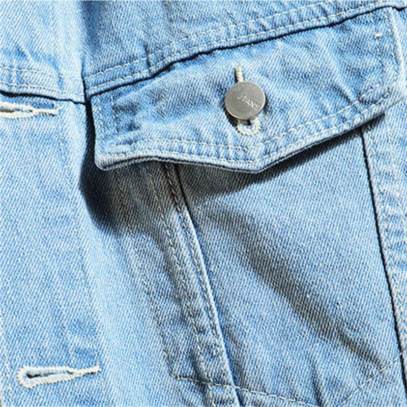 Weiche Jeansjacke mit Kapuze für Herren, lässige Jeansjacken