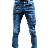 Motorrad Street Wear Skinny Casual Denim Hose Jeans Gerade Hose