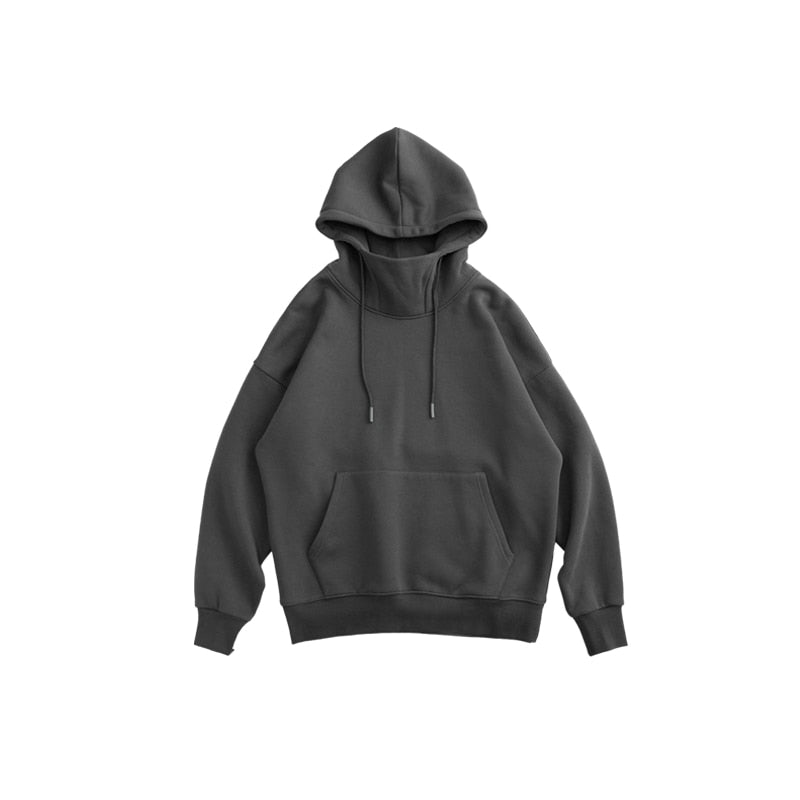 Hoodies Men Winter Warm High Collar Oversized Hoodies Unisex Hooded Sweatshirts - xinnzy