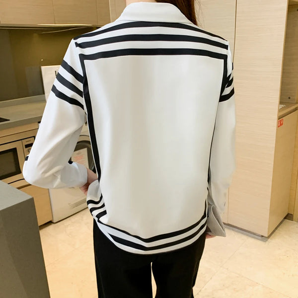 Womens Printed Long Sleeve Blouse Fashion Spring Top