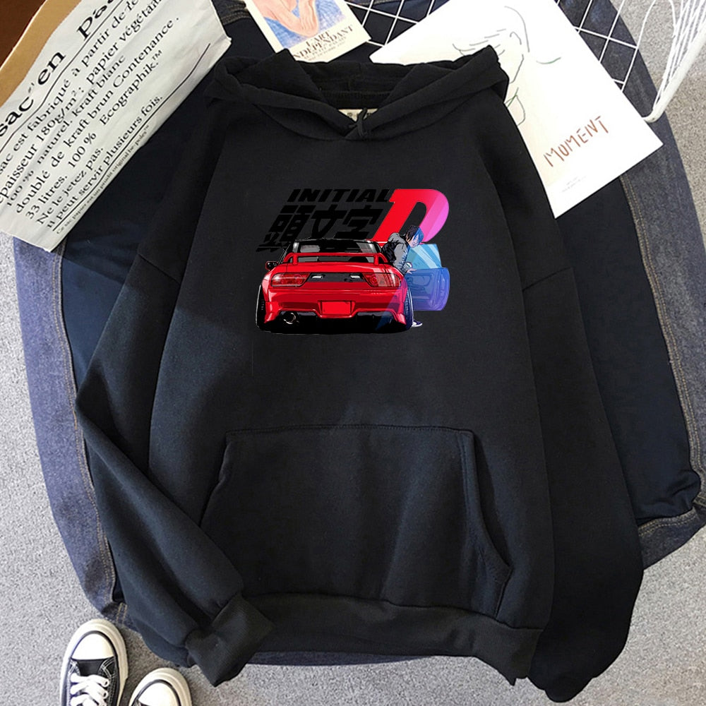 Hoodie Men Harajuku Initial D Streetwears Casual