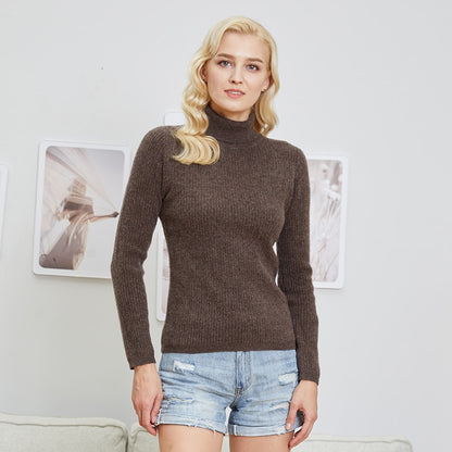 Merino Wool Turtleneck Women Sweater Autumn Winter Warm Soft Pullover Femme Cashmere - xinnzy