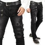 Motorrad Street Wear Skinny Casual Denim Hose Jeans Gerade Hose