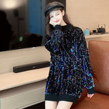 Jacket Jumper Women Sequins Pullover Loose Vintage