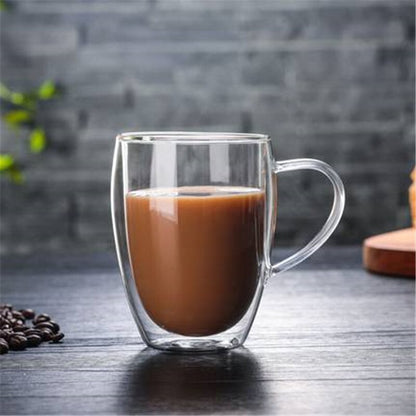 Mugs Transparent Double Wall Glass  Cups Heat Resistant Double Wall