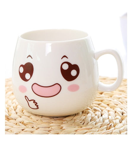 Mugs Cute Cartoon Face Expression Water Container Coffee Mugs cute cup