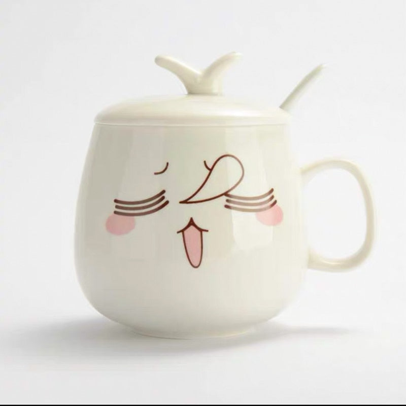 Mugs Cute Cartoon Face Expression Water Container Coffee Mugs cute cup