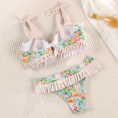 Bikini Floral Badeanzug Frauen Badeanzüge Bikini Set Print Bademode Weiblich