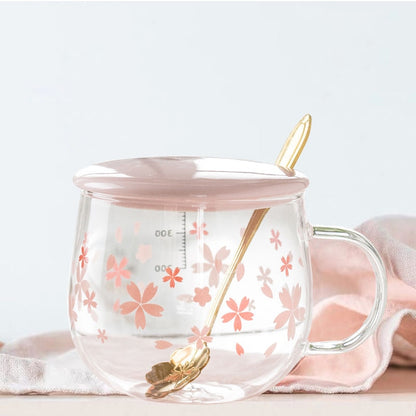 Ceramic Coffee Mug With Lid Cup and Saucer Set Handmade