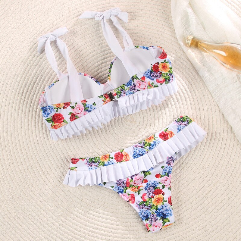 Bikini Floral Swimsuit Women Bathing Suits  Bikini Set Print Swimwear Female