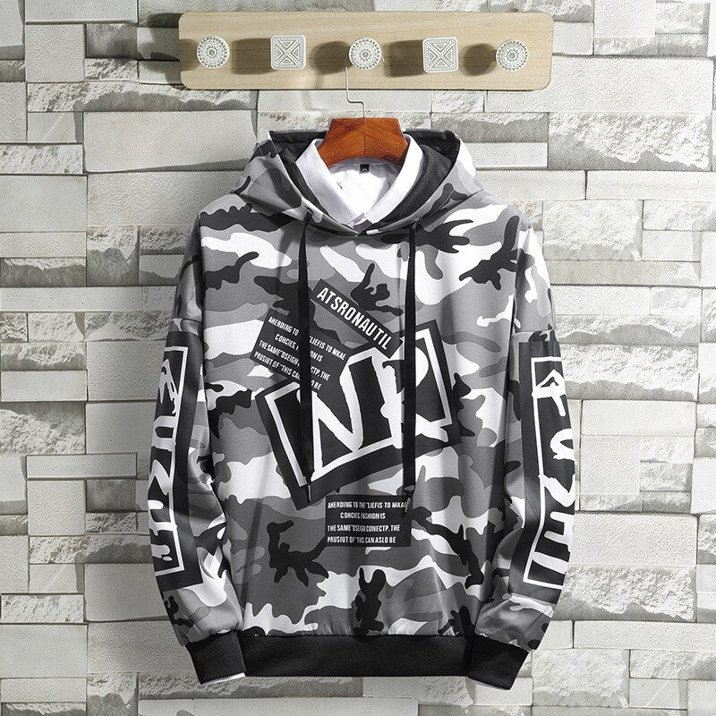 Men Hoodies Hip Hop Letter Print Skateboard Pullover