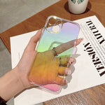 Modische Regenbogen-Laser-Handyhülle für iPhone, transparent