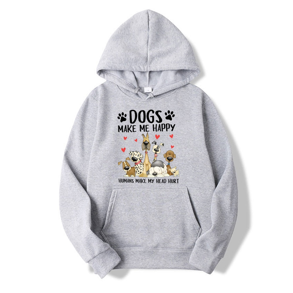 Dogs Make Me Happy People Make My Head Hurt Hoodies Funny Dog Lovers