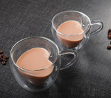 Glass Mug Creative Coffee Cup Glass Double Heat-Resistant Milk Juice Insulation