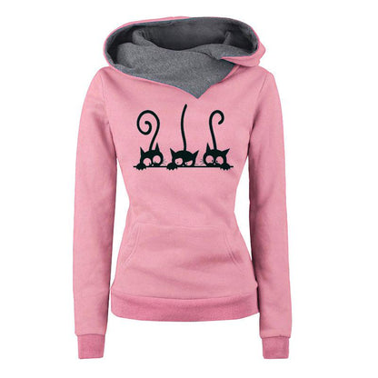 Frauen Hoodies Mode Katze Pullover Vintage