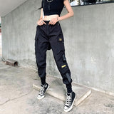 Women Cargo Pants Harem Jogger Fashion Punk With Chain