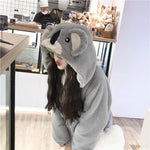 Hoodie Streetwear Girl Cute 3D Cartoon Toy Koala Hat Loose