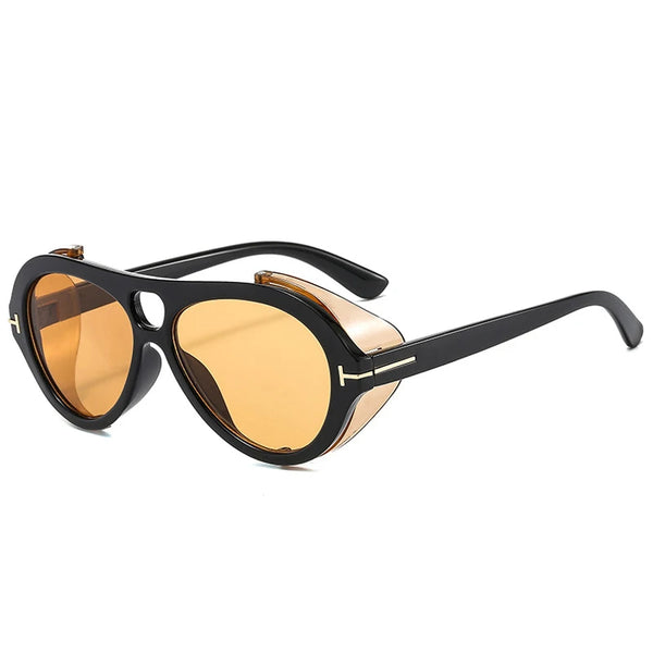 Retro Double Bridge Round UV400 Sunglasses