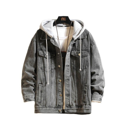 Soft Hooded Denim Jacket Men Casual Jean Jackets