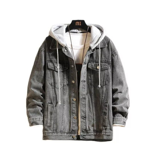 Denim Jacket Men Hooded Casual Streetwear Coats