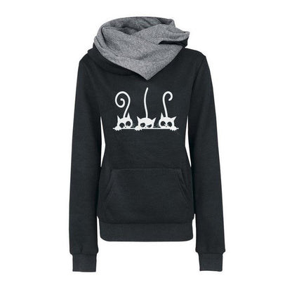 Frauen Hoodies Mode Katze Pullover Vintage