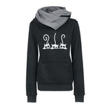 Women Hoodies Fashion Cat Pullovers Vintage