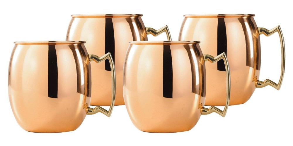 Copper Plated Barrel Hammered Moscow Mule Mug Coffee Cup