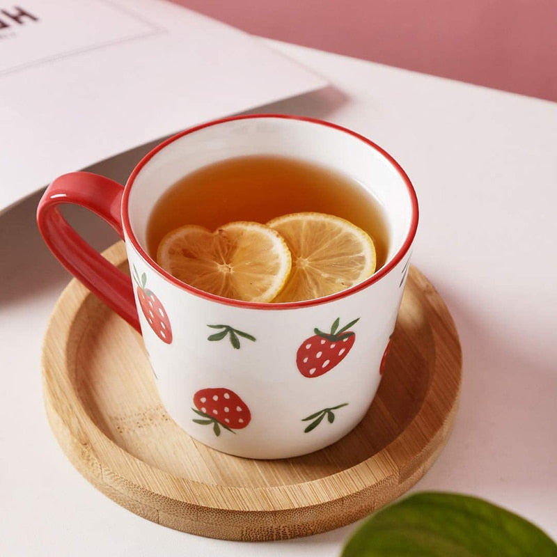 Cute Strawberry Mug Ceramic Coffee Mugs Tea Cup