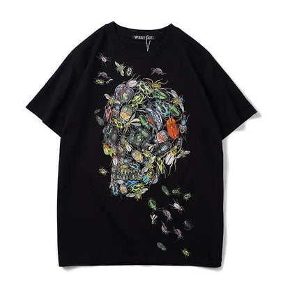 New Arrival Knitted Print Tee Men Hip Hop Insect Head Fashion