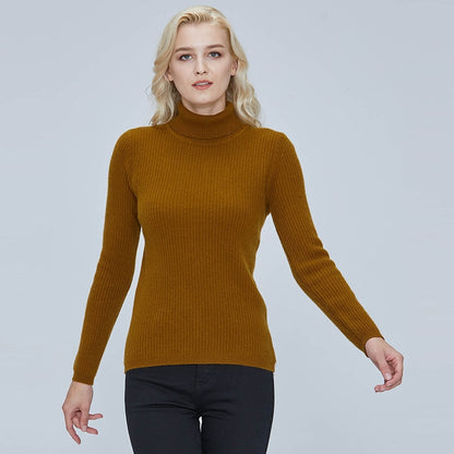 Merino Wool Turtleneck Women Sweater Autumn Winter Warm Soft Pullover Femme Cashmere - xinnzy