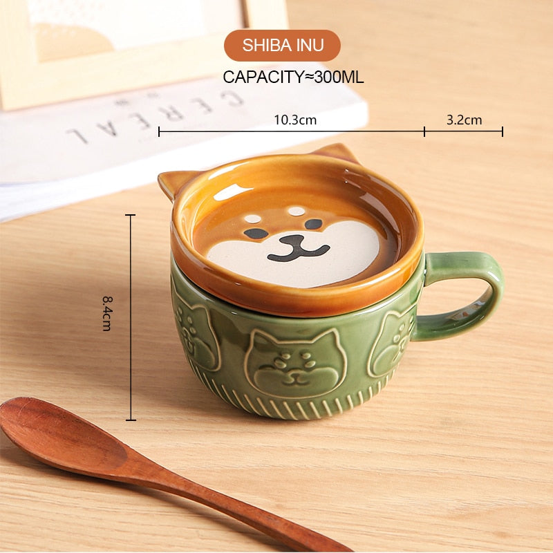 Ceramics Cute Cat Cup Gift Household Cartoon Kawaii - xinnzy