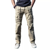 New Men Military Cargo Pants Solid Khaki Breathable Summer Large Size Multi Pocket