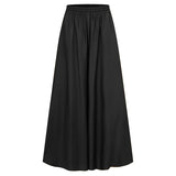 Women Pants Leg Wide Women Solid Color Wide Full Length Casual Pants - xinnzy