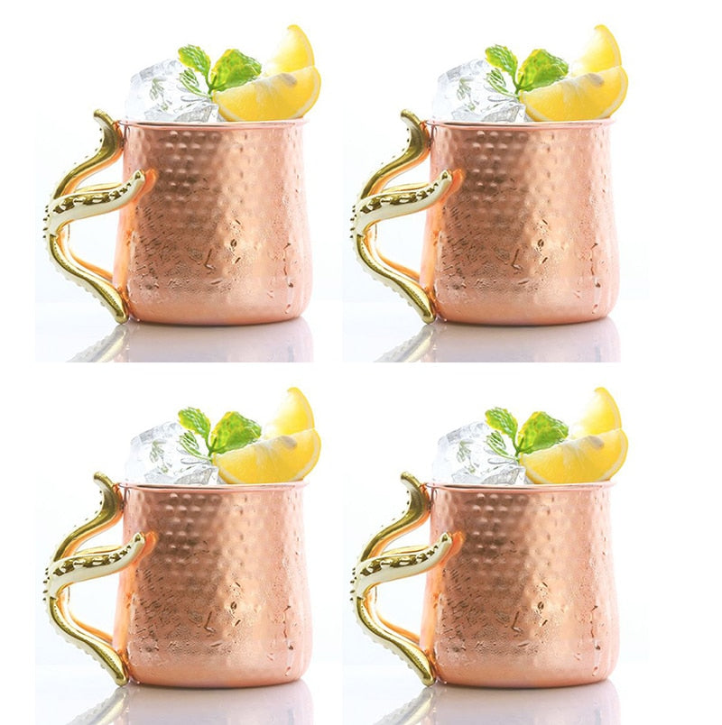 Copper Plated Barrel Hammered Moscow Mule Mug Coffee Cup
