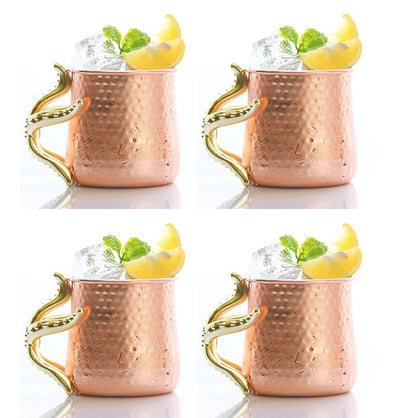 Copper Plated Barrel Hammered Moscow Mule Mug Coffee Cup