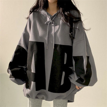 Women Hoodies Street Sports Loose Large Size Casual