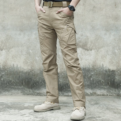 Mens Pants Elastic Multiple Pocket Military Waterproof