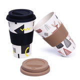 Kaffeetasse zum Mitnehmen aus Bambusfaser, Schnäppchenbecher für Reisen und Outdoor, 400 ml