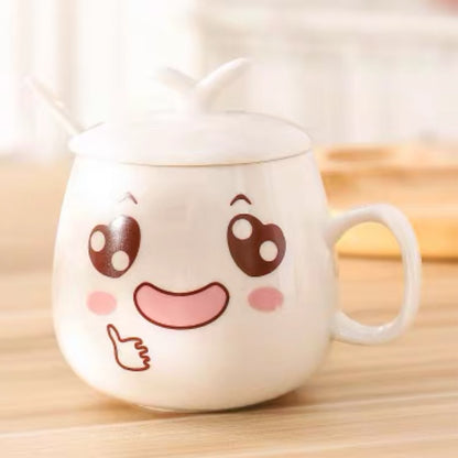 Mugs Cute Cartoon Face Expression Water Container Coffee Mugs cute cup