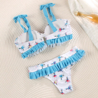 Bikini Floral Badeanzug Frauen Badeanzüge Bikini Set Print Bademode Weiblich