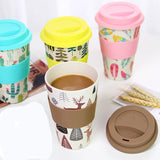 Bamboo Fibre Takeaway Coffee Cup,deal Mug For Travel & Outdoors 400ml