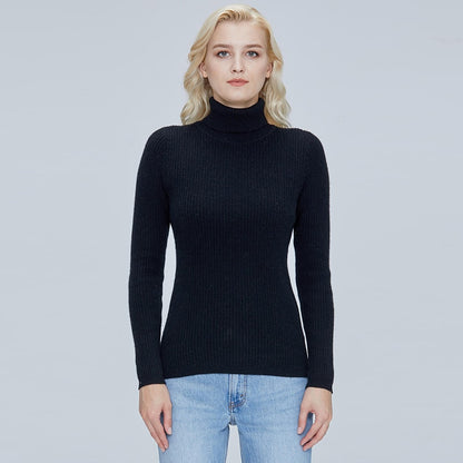 Merino Wool Turtleneck Women Sweater Autumn Winter Warm Soft Pullover Femme Cashmere - xinnzy