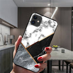 Marble Geometric Art Soft Silicone Cover For iPhone
