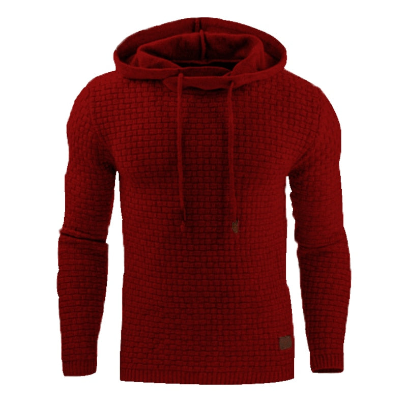 Mens Hoodies Solid Color Hooded Sweatshirt American Style