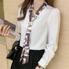 Chiffon Bow Blouse Women Long Sleeve Office Korean OL Shirt