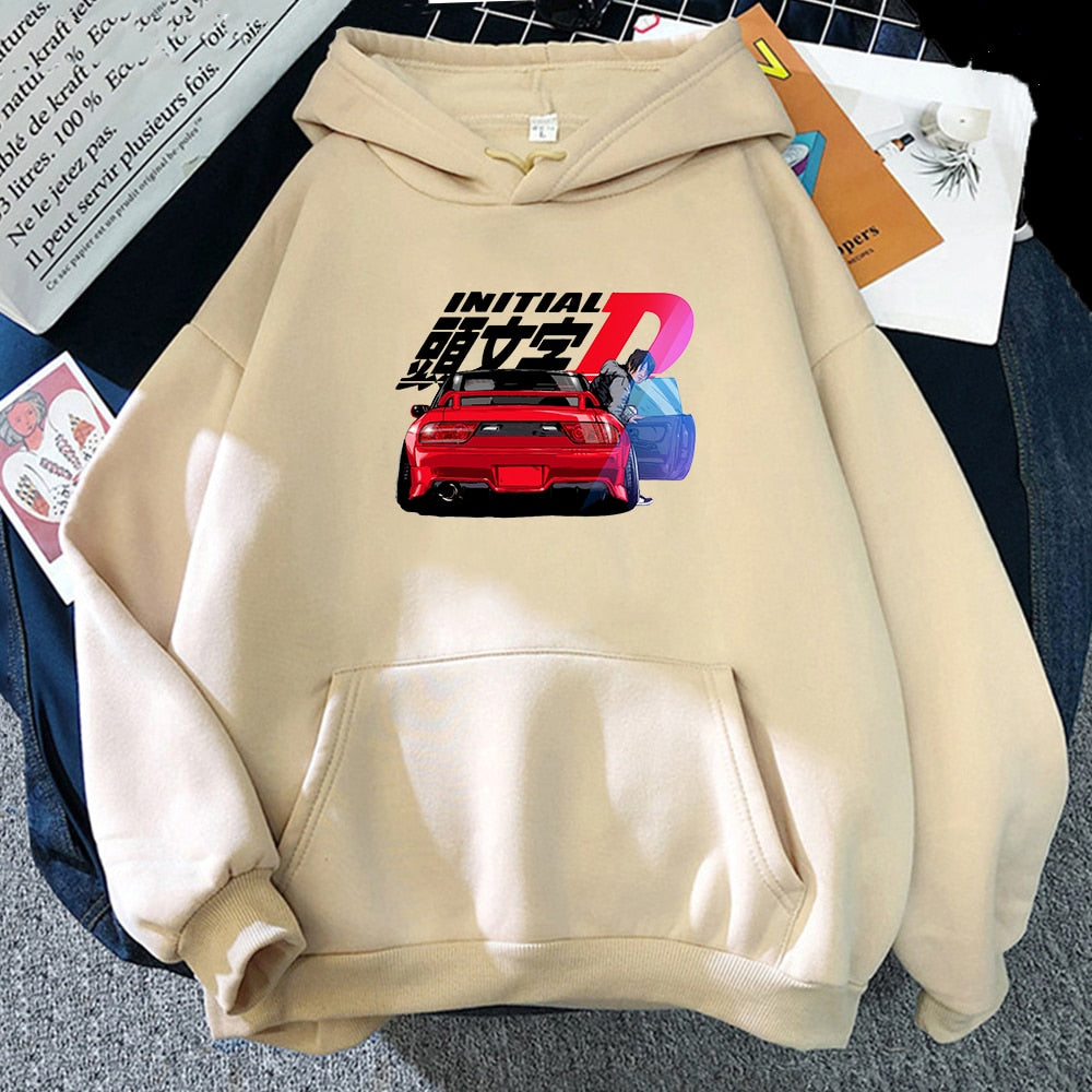 Hoodie Men Harajuku Initial D Streetwears Casual