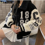 Autumn and Winter Lamb Wool Fashion Jackets Coats Y2K Loose w