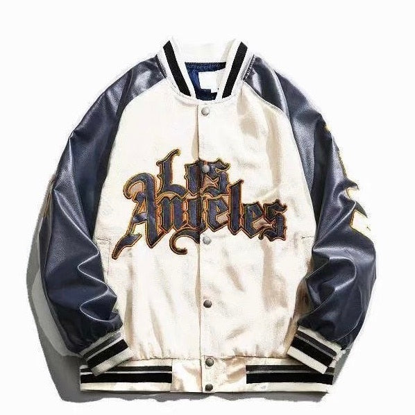 New Hip Hop Trend Letter Stitching Baseball Jacket Men Street Fashion