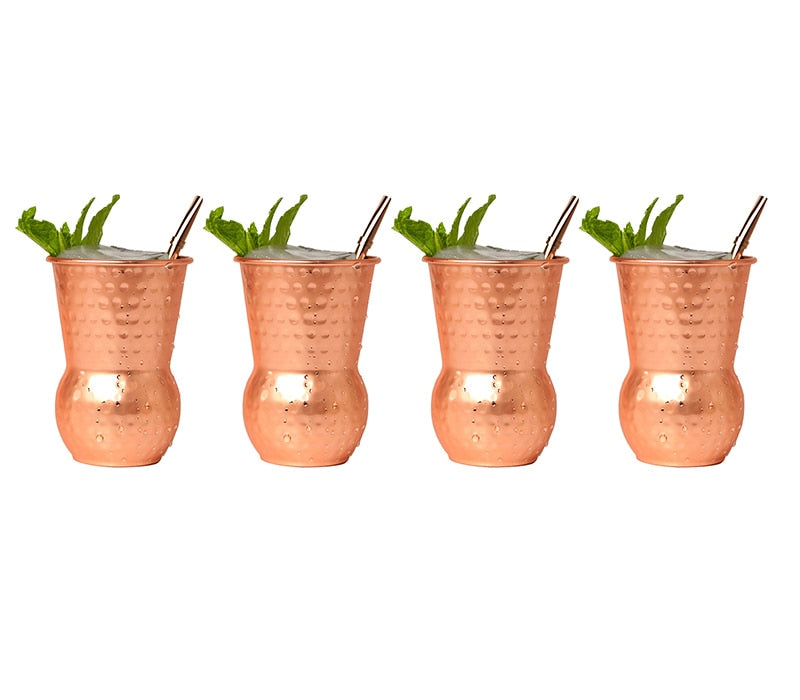 Copper Plated Barrel Hammered Moscow Mule Mug Coffee Cup