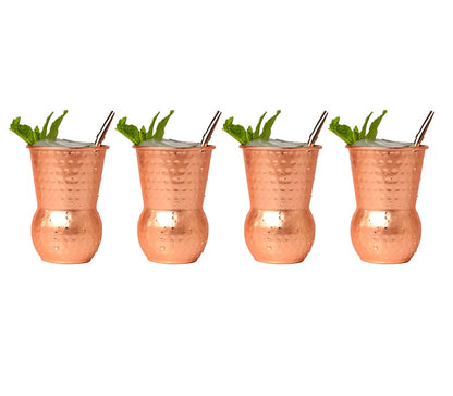 Copper Plated Barrel Hammered Moscow Mule Mug Coffee Cup